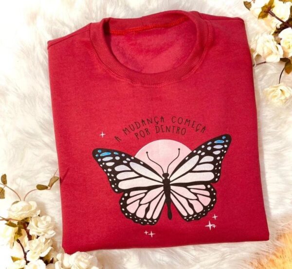 Blusa Moletom Borboleta - A Mudança Começa Por Dentro - Imagem 2
