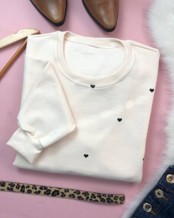 Blusa Moletom Coraçãozinhos - Imagem 2