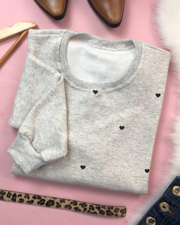 Blusa Moletom Coraçãozinhos - Imagem 3
