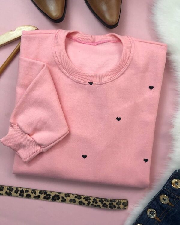 Blusa Moletom Coraçãozinhos - Imagem 6