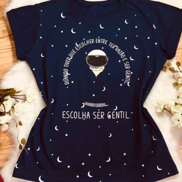 T-Shirt Astronauta - Escolha ser Gentil - Imagem 3