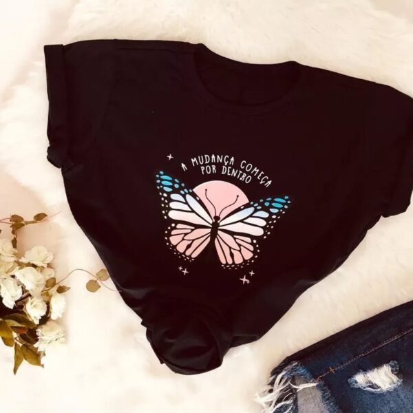 T-Shirt Borboleta - A Mudança Começa por Dentro - Imagem 8