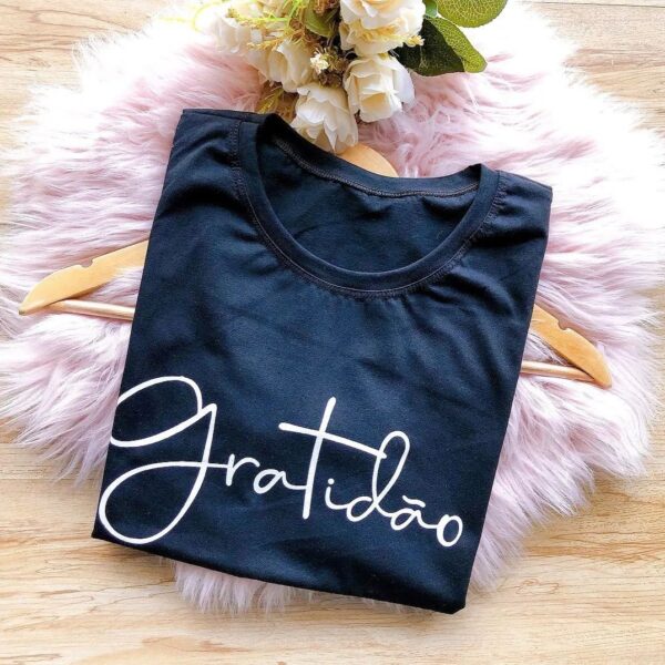T-Shirt Gratidão - Escrita de Mão - Imagem 2