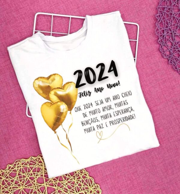 T-Shirt Réveillon - 2024 Feliz Ano Novo