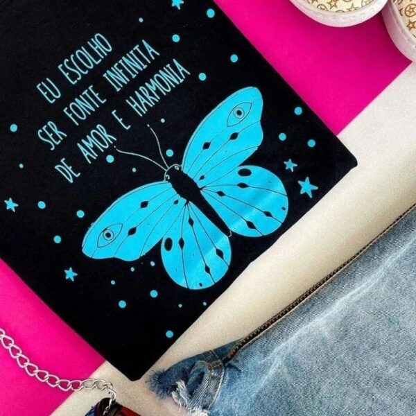T-Shirt Borboleta - Eu Escolho ser Fonte Infinita - Imagem 2