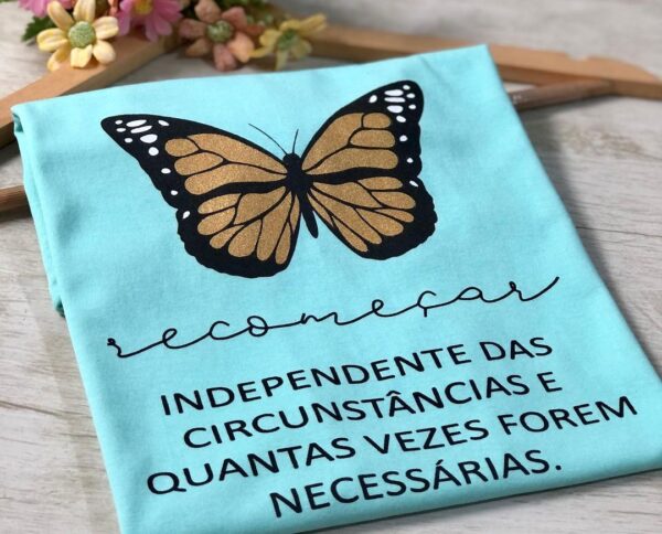 T-Shirt Borboleta - Recomeçar