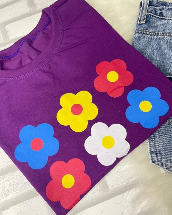 T-Shirt Flor - Multi Logo Desenhado
