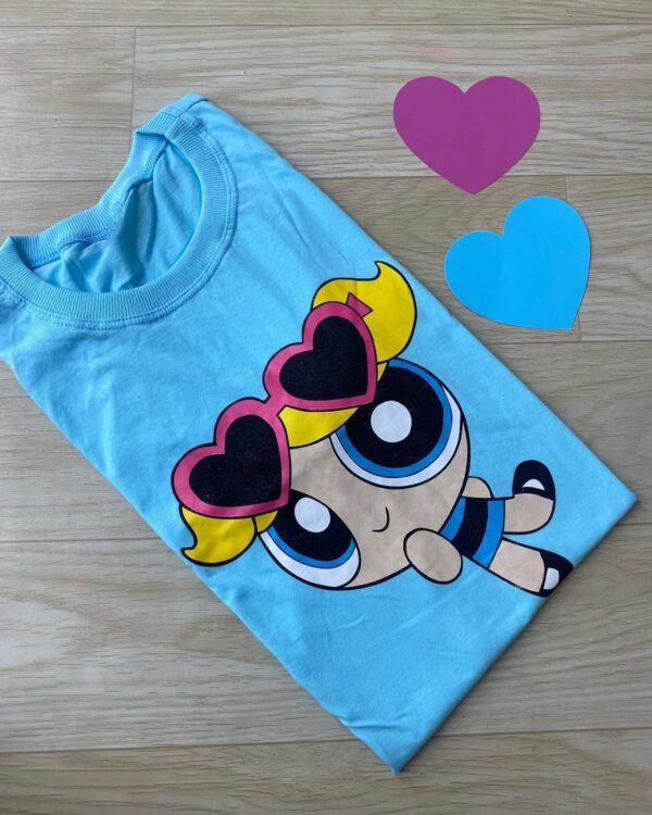 T-Shirt Meninas Super Poderosas - Óculos de Coração - Imagem 2
