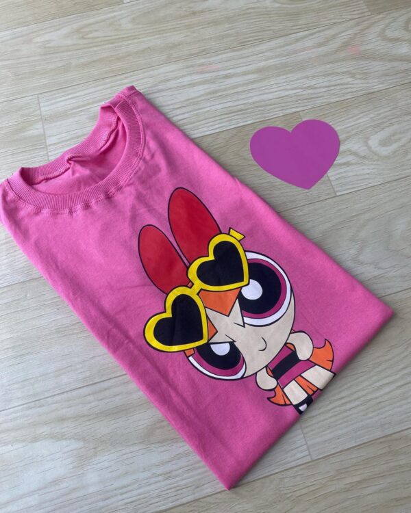 T-Shirt Meninas Super Poderosas - Óculos de Coração - Imagem 3