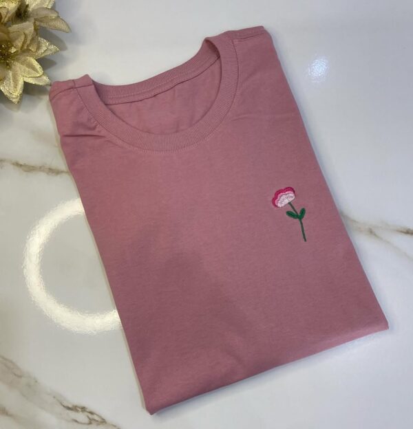 T-Shirt Flor Rosée - Bordada