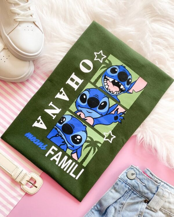T-Shirt Stitch - Ohana Fundo de Coqueiros