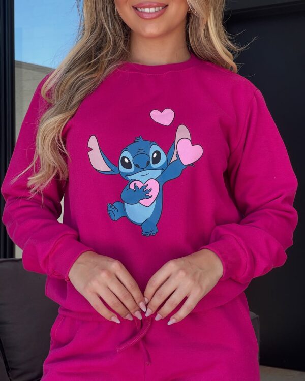 Conjunto Moletom Stitch - Corações - Imagem 3